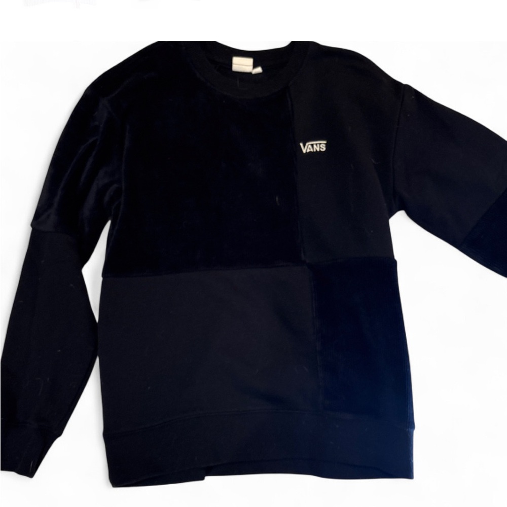 Vans Black Patchwork Fleece Crewneck Sweatshirt – XS - Picture 5 of 6